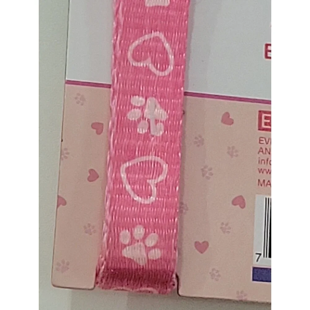 Pink Paw Prints And Hearts Valentines Dog Collar Fits Most Small To Medium‎ Dogs